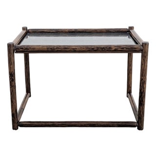 Mid-Century Modern Bamboo Coffee Table in Glass For Sale