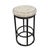 Round black iron base counter stool with distressed painted white salvaged wood top. Each slightly wonderfully unique in...