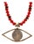 Christmas Vibe Watchful Evil Eye Pendant Red Beaded Necklace For Sale