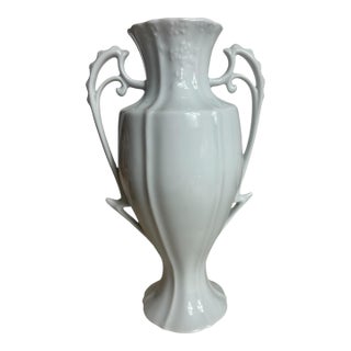 Vintage White Porcelain Urn Style Vase Haas & Crjzek Czech Republic For Sale