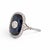 Art Deco Antique Art Deco Cocktail Ring — 10-15ct Natural Sapphire & Old-Cut Diamond, Size 9.5 For Sale - Image 3 of 7