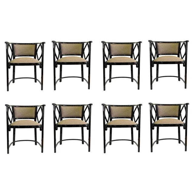 Armchairs attributed to Josef Hoffmann for Thonet, Austria, 1970s, Set of 8 For Sale - Image 13 of 13