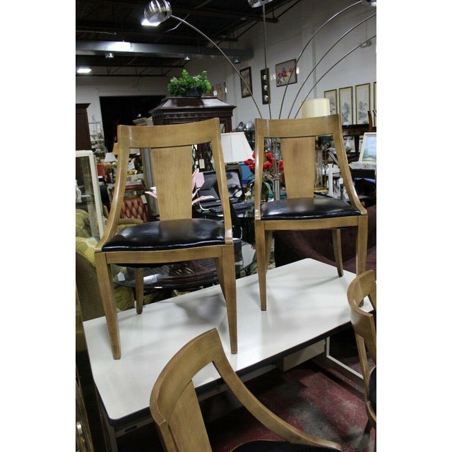 Tan Mid-Century Modern Wormley Dunbar Style Spoon Back Dining Chairs - Set of 4 For Sale - Image 8 of 13