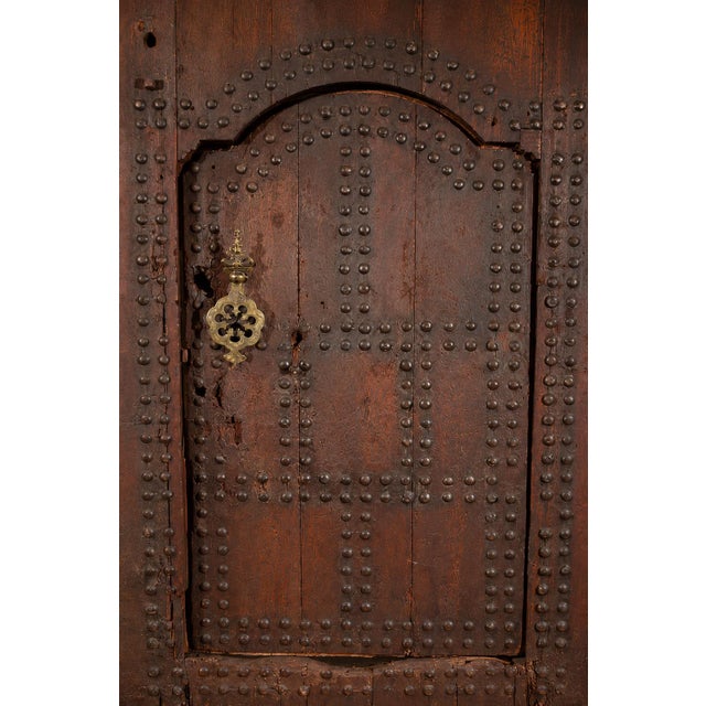 Monumental 19th-Century Moroccan Moorish Studded Wood Riad Door For Sale - Image 11 of 15