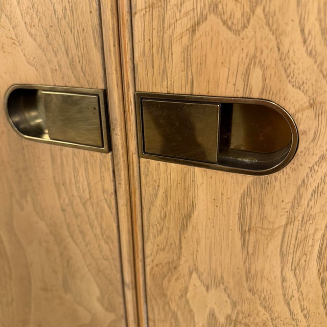 Wood Drexel Preface Campaign Style Credenza With Bar Extending Top For Sale - Image 7 of 10