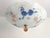 Adorable mid century frosted glass ceiling light reverse painted with a colorful ring of blue and pink French cut poodles,...