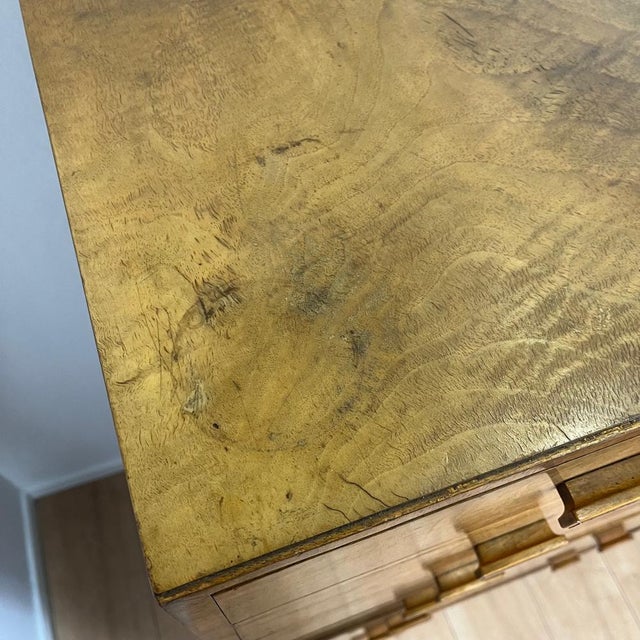 Vintage Art Deco Chest of Drawers in Flamed Walnut, 1930s For Sale - Image 14 of 18