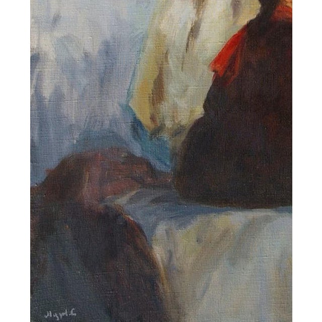 Original Oil Portrait Painting, Ukrainian Artist, 1970s Soviet Art 100-81 For Sale - Image 4 of 6