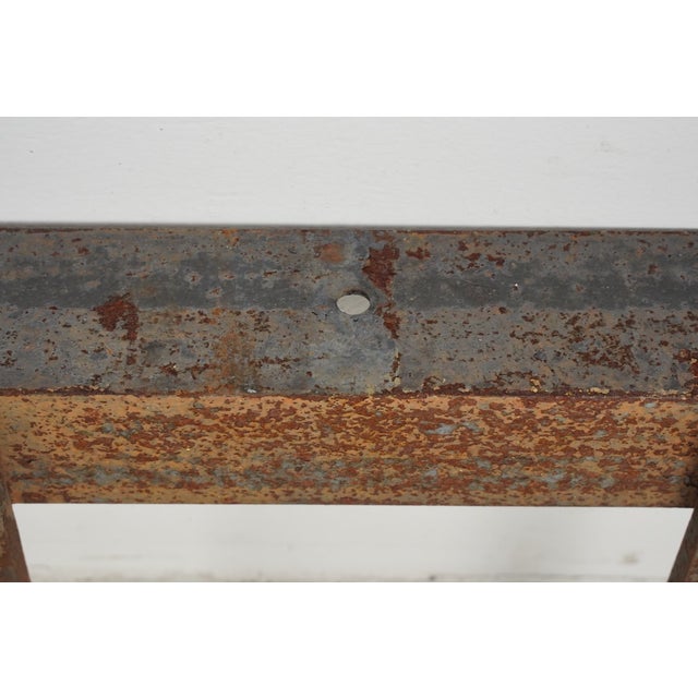 Antique Wrought Iron Industrial Wall Rail Rack For Sale - Image 9 of 10