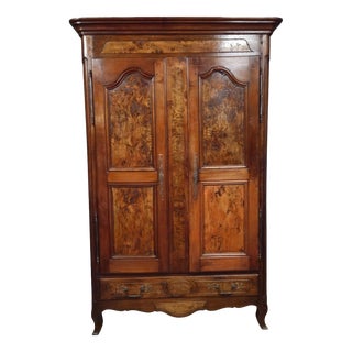 Large Antique Walnut Wardrobe, 1700s For Sale