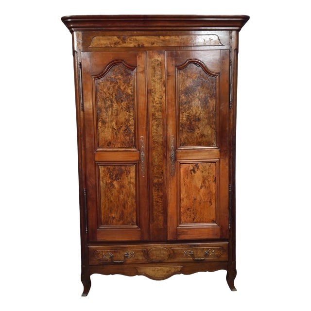 Large Antique Walnut Wardrobe, 1700s For Sale