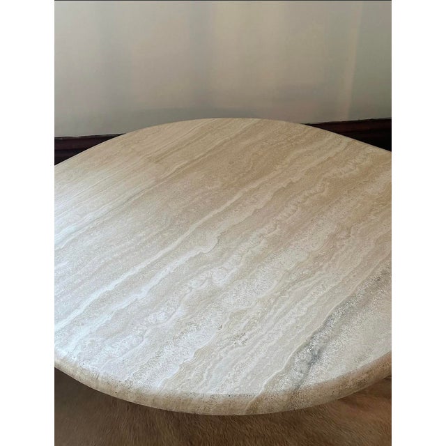 Vintage Eye Shaped Travertine Coffee Table For Sale - Image 4 of 6