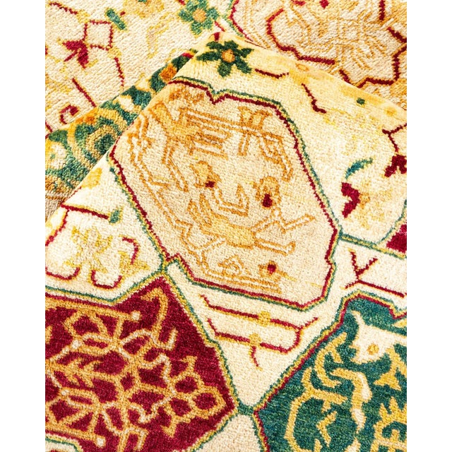 Textile Vintage Moroccan Hand Knotted Wool Area Rug, Ivory - 6'2" X 9'3" For Sale - Image 7 of 9