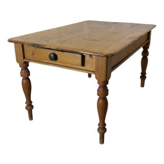 Pine Farmhouse Kitchen Table, 1890s For Sale