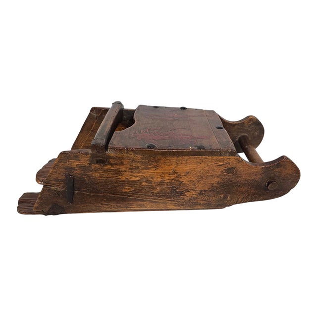 Antique Hand-Carved Wooden Rice Measure | Farmhouse Rustic Accent For Sale