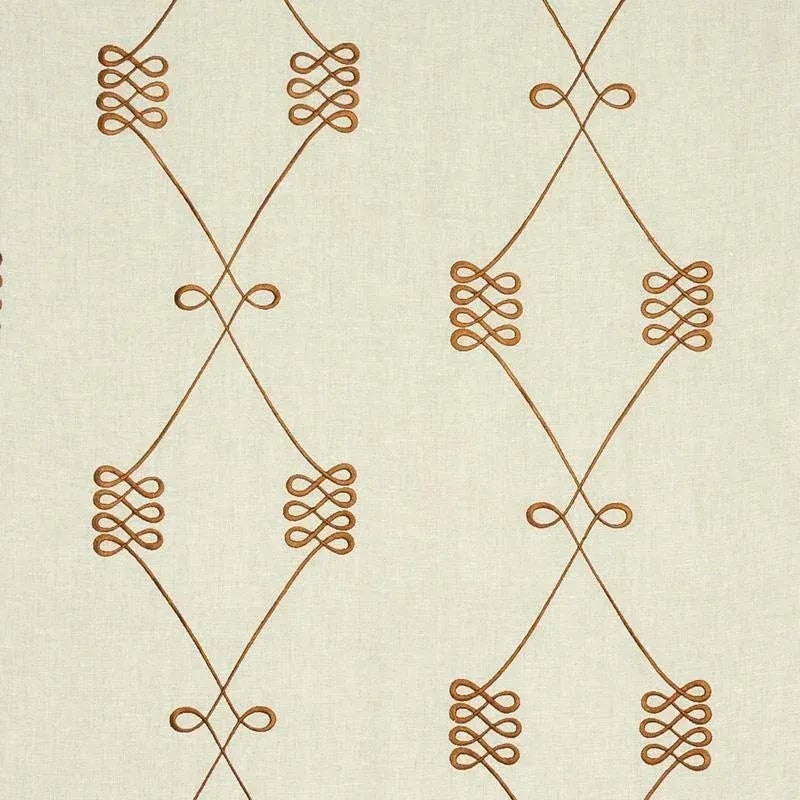 Schumacher Nicolette Embroidery Fabric in Natural | Chairish