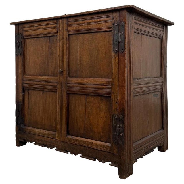 17th Century 17th Century Antique Oak Fitted Cupboard For Sale - Image 5 of 12