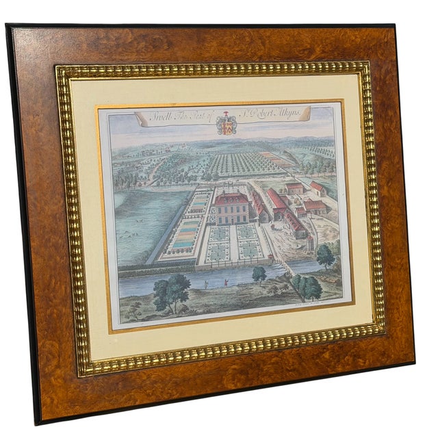 English Antique Hand Colored Architectural Print Swell by Johannes Kip - Trowbridge Collection For Sale - Image 3 of 5