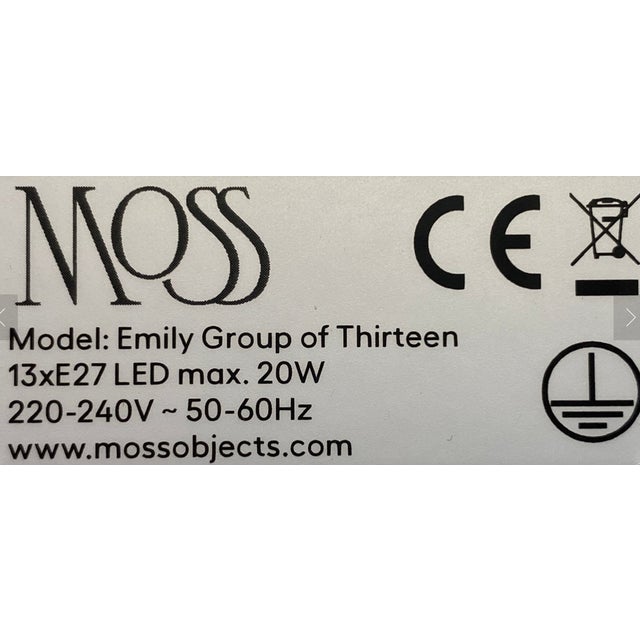 Emily Group of Thirteen Pendant Light in Dark Bronze Semi-Matte by Daniel Becker for Moss Objects For Sale - Image 6 of 7