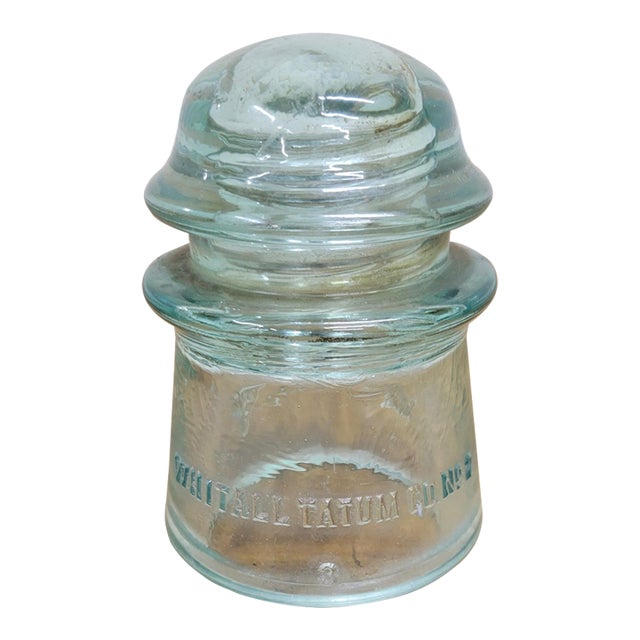 Vintage Whitall Tatum Co No 2 Aqua Glass Insulator For Sale