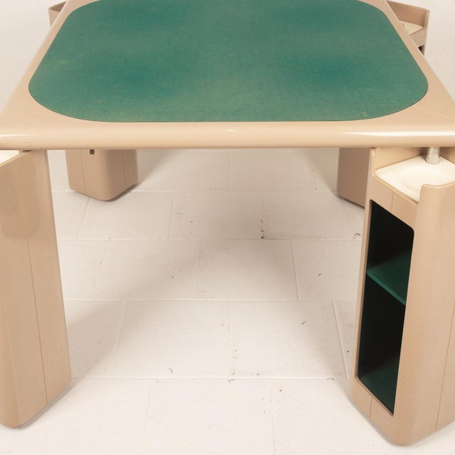 Lacquered Wood and Green Felt Game Table by Pierluigi Molinari for Pozzi, 1970s For Sale - Image 6 of 18