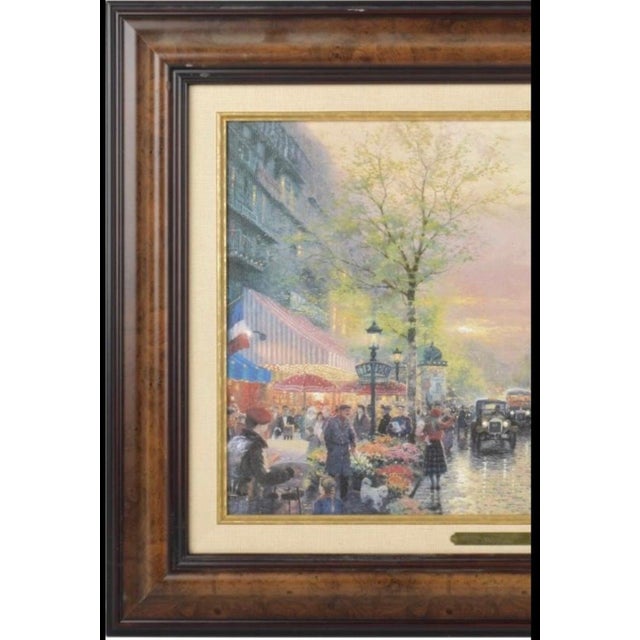 Late 20th Century Thomas Kinkade "Paris, City of Lights" Lithograph on Artist Canvas, Framed For Sale - Image 5 of 14