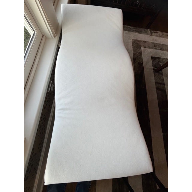 Brueton Undulatus Bench Custom White Leg For Sale - Image 9 of 12
