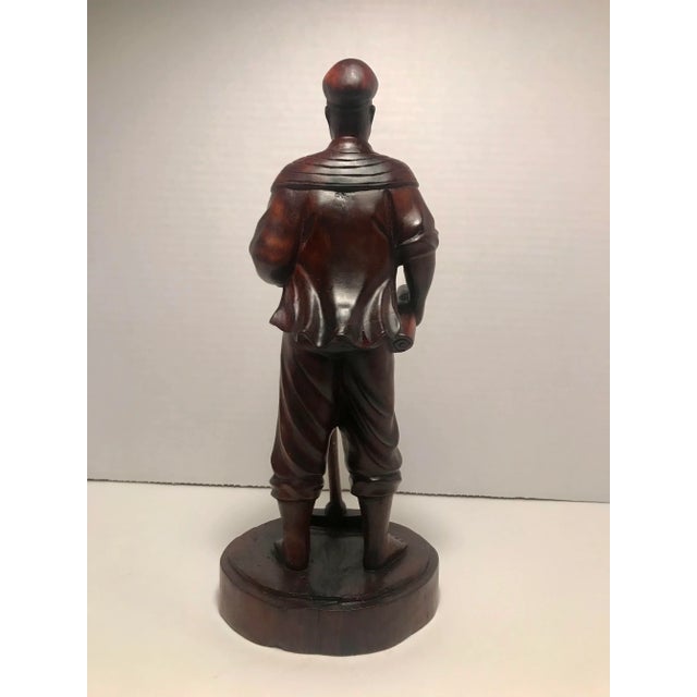 Chinese 1960's Chinese Cultural Revolution Hand Carved Wooden Figurine For Sale - Image 3 of 8
