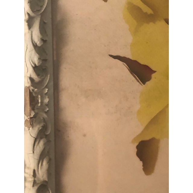 1940s Benjamin Jorj Harris Yellow Lillys Airbrushed Painting For Sale - Image 17 of 17