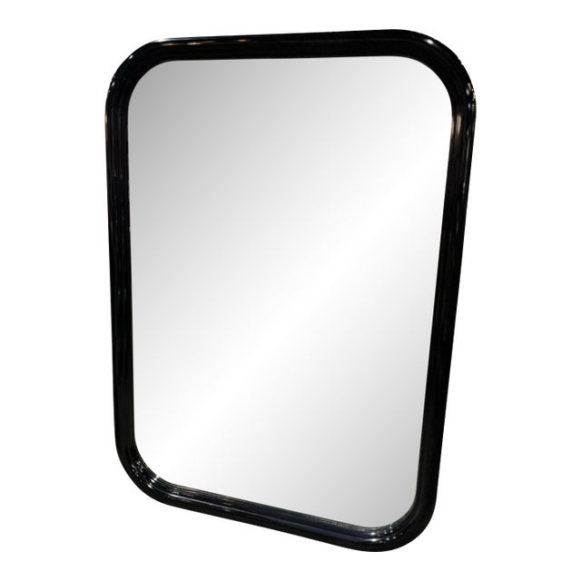 Henredon Black Wood "Scene 3" Wall Mirror For Sale
