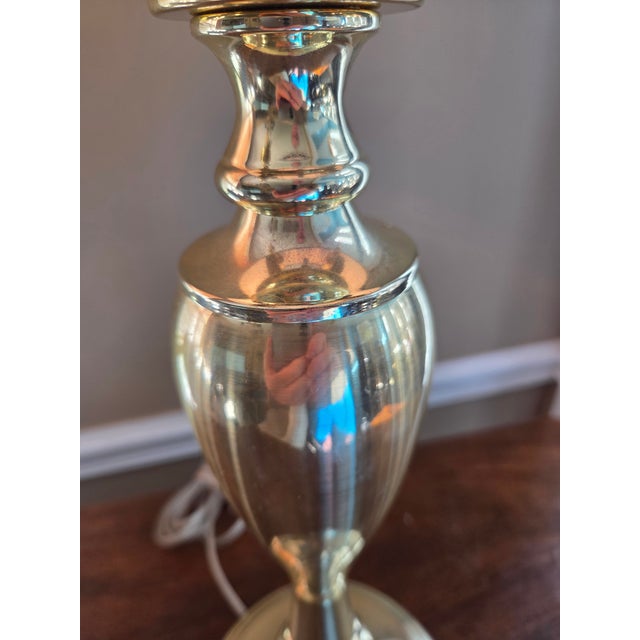 Metal Late 20th Century Brass Bouillotte Style Candelabra Table Lamp For Sale - Image 7 of 15