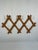 A beautiful French Faux Bamboo style wooden hand turned coat and hat rack from the 1950s. Original "Made in Bulgaria" tag...