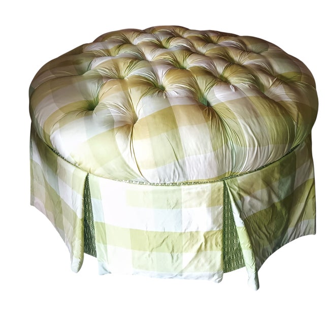 Sam Moore Sam Moore Green & Beige Chairs & Ottoman For Sale - Image 4 of 7