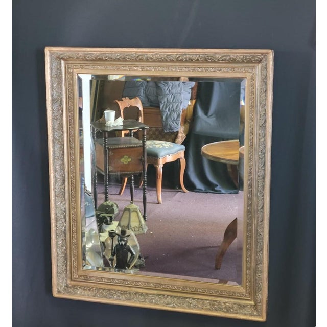 French 19th C French Louis XV Rococo Walnut Gilt Wall Mirror Ornate Gold Frame For Sale - Image 3 of 12