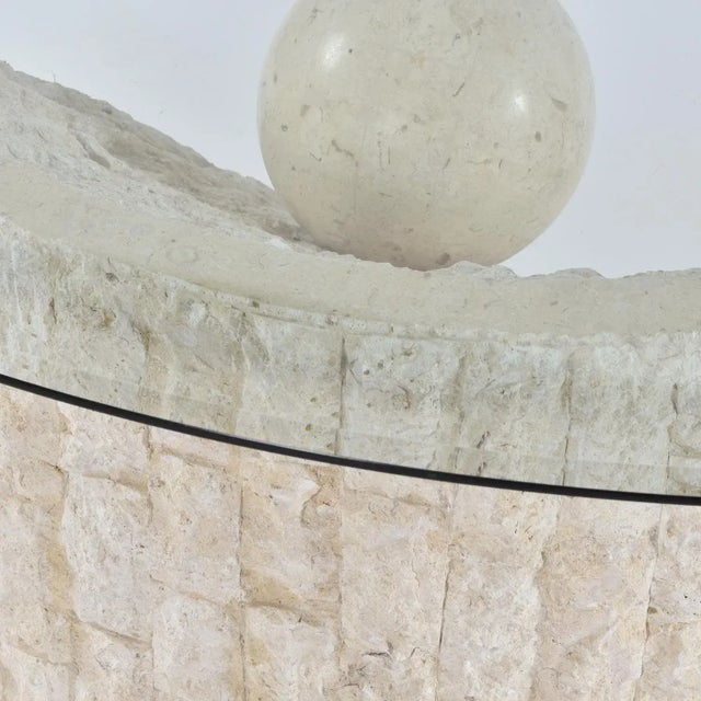 Glass Maitland Smith Style Mactan Tessellated Stone Wedge Coffee Table For Sale - Image 7 of 9
