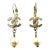Chanel Gold CC Pink Crystal Pearl Dangle Lever Back Earrings - 2 Pieces For Sale