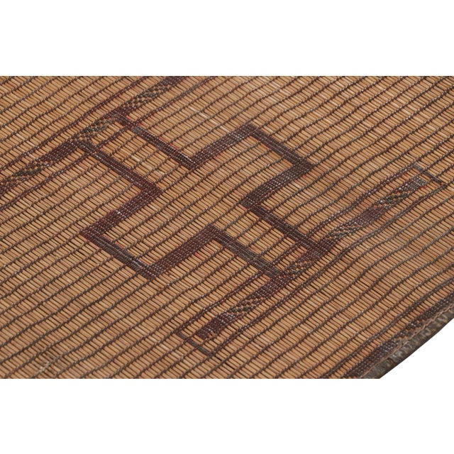 Vintage Moroccan Tuareg Mat in Brown, With Geometric Patterns, From Rug & Kilim For Sale In New York - Image 6 of 7