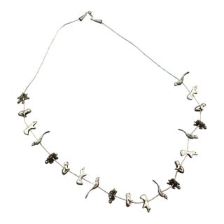 Mid-20th Century Zuni or Navajo Sterling Silver Fetish Necklace For Sale