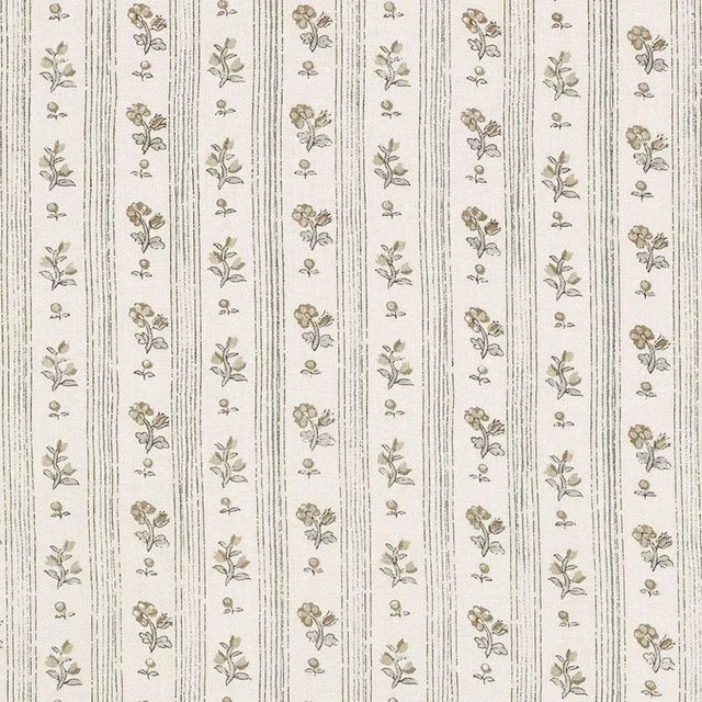 Cabanon Stripe showcases a naive floral motif among narrow banded stripes. This charming small-scale pattern has the look...