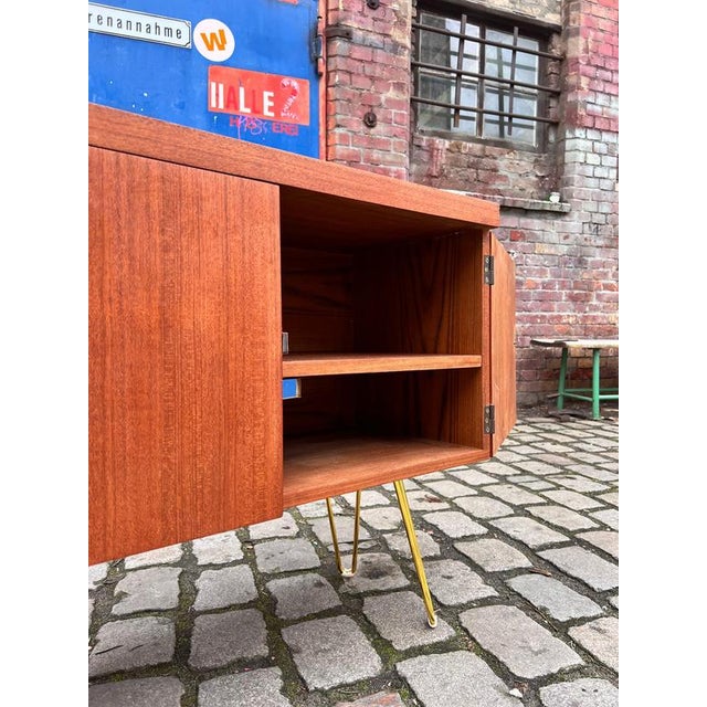 Teak Sideboard with Tiles and Lock For Sale - Image 9 of 11
