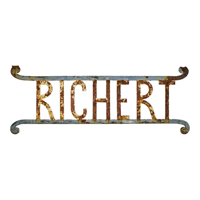 Vintage European Iron Richert Advertising Sign For Sale
