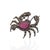 6.4 Carat Ruby and Diamond Crab Brooch Pendant in Sterling Silver For Sale - Image 9 of 14