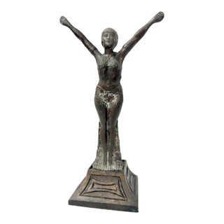 Art Deco Female Dancer Lamp For Sale