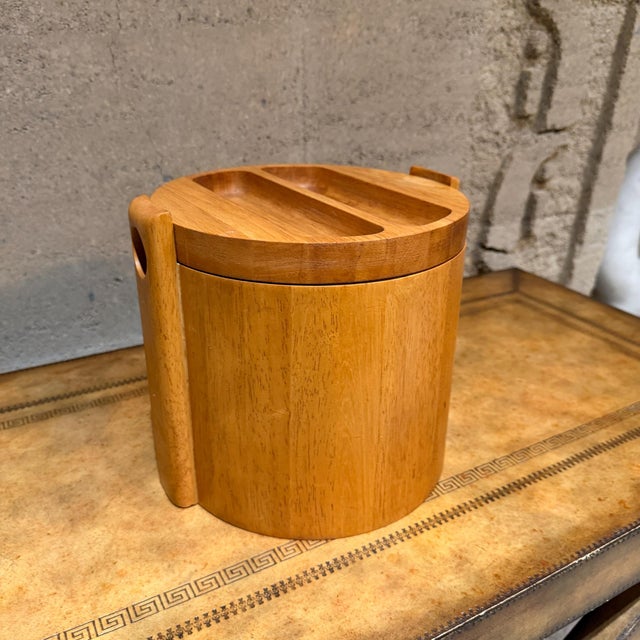 Mid-Century Modern Royal Teak Designs Ice Bucket Mid-Century Modern For Sale - Image 3 of 12