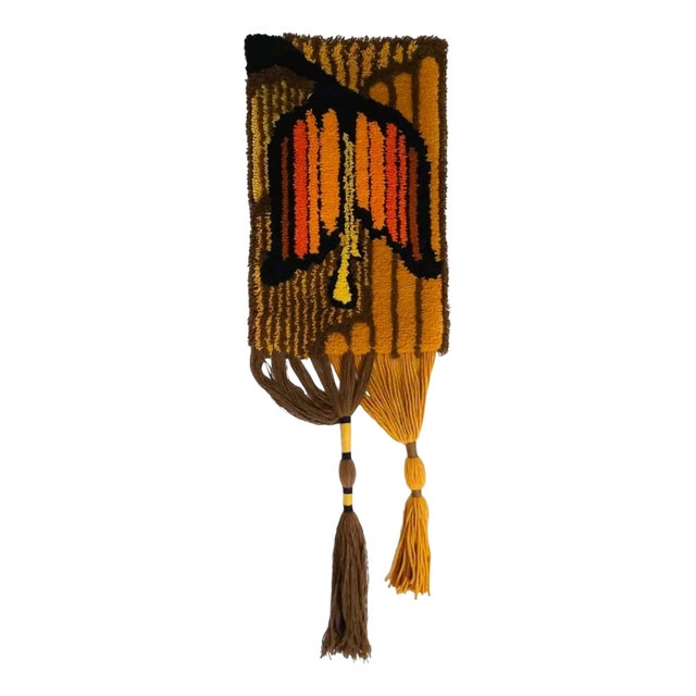 Vintage German Wool Wall Tapestry, 1970s For Sale