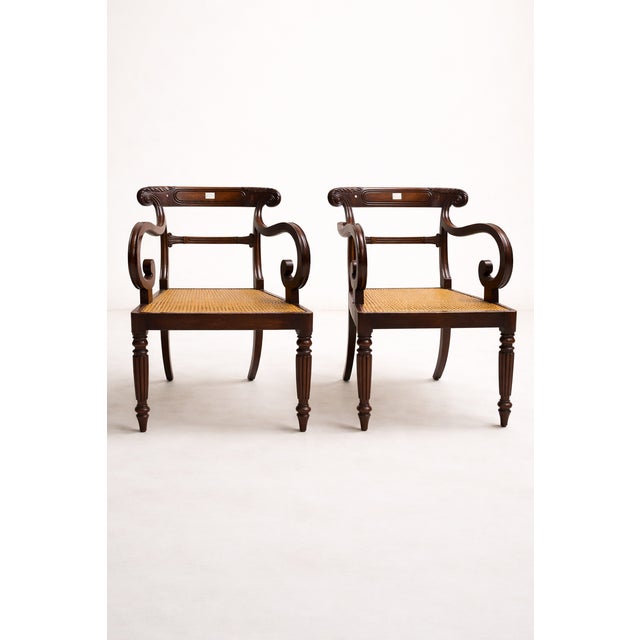 Anglo-Indian Neo-Classical Style Armchairs, 1890s, Set of 2 For Sale - Image 5 of 5