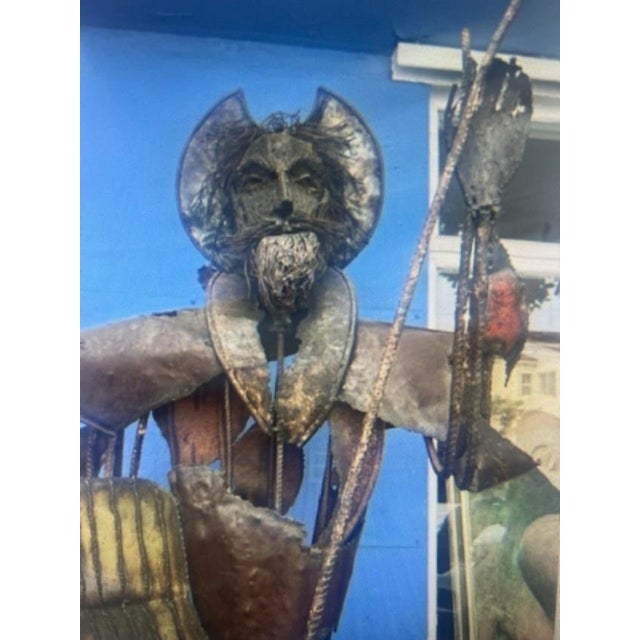 Brutalist 1970s Metal Don Quixote and Sancho Panza Style Figures Brutalist- Set of 2 For Sale - Image 3 of 8