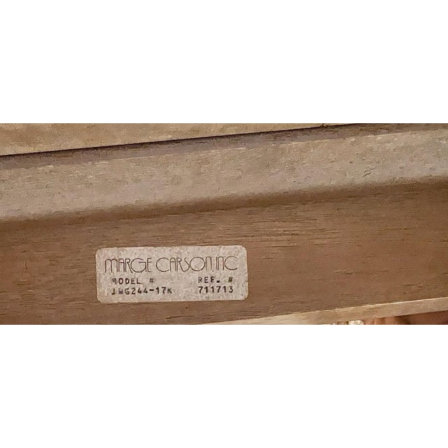 Beige Vintage Marge Carson Carved Wood Glass Top Coffee Table For Sale - Image 8 of 8