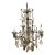 1920s Italian Iron and Crystal 4 Arm Chandelier With Crystal Fruits For Sale