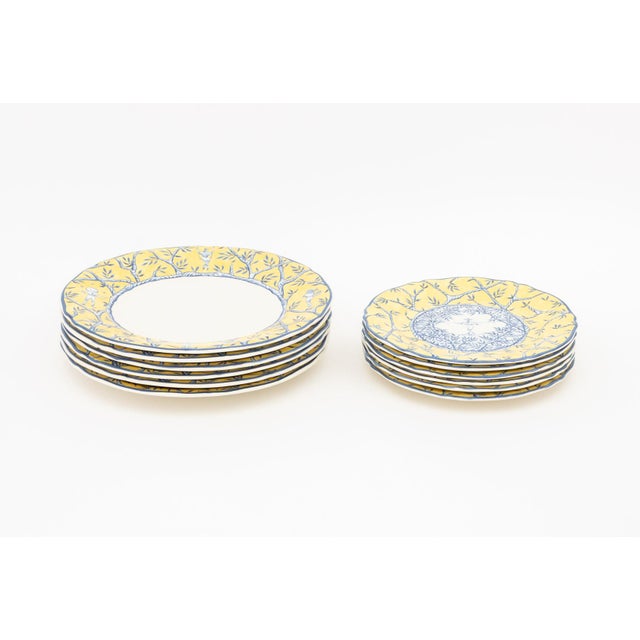 Chinoiserie Faiencerie De Gien "Baladins" Plate Service for 6 For Sale - Image 3 of 13
